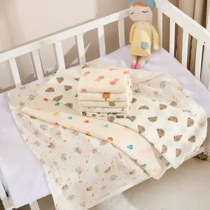80x80cm  Cotton Muslin Swaddle Blanket, Bedding, Infant Bath Towel