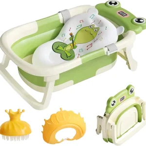 Baby Bath Tub with Bath Cushion Foldable Bathtub