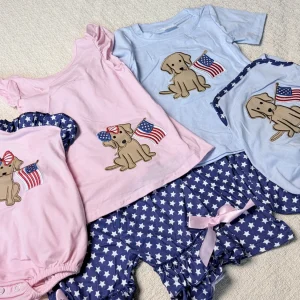 Patriotic Puppy Outfits  Baby Toddler Sets