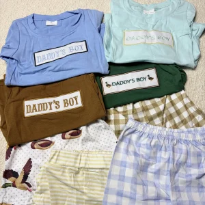 Baby Boys 'Daddy's Boy' Top And Checkered Shorts Set