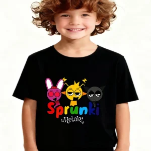 Cartoon Sprunki T Shirt Kids Incredibox Cotton T-shirts