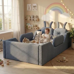21 High Guard Rails Twin Bed, with Removable Side Rails,