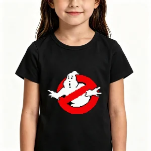 100% Cotton Ghostbusters  2-12Y Short Sleeve Boys Girls