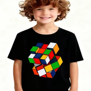 T-Shirt For Boys  Funny Magic Block Graphic Print